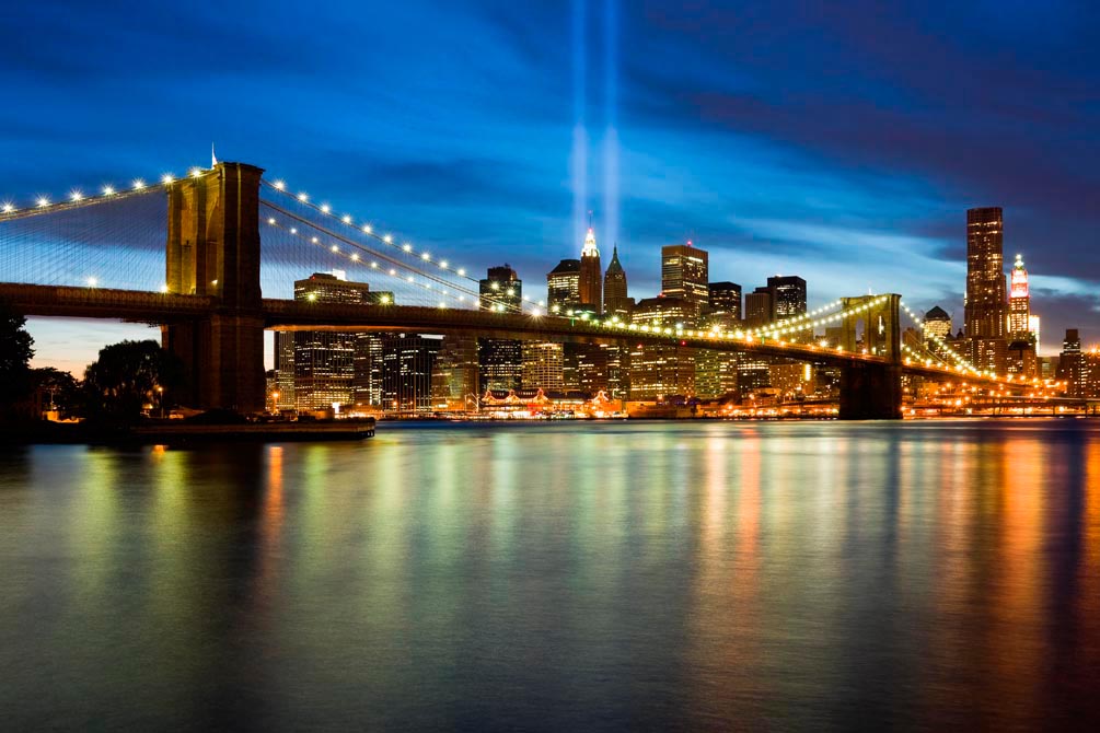 Фотообои Ночной мост Нью Йорк