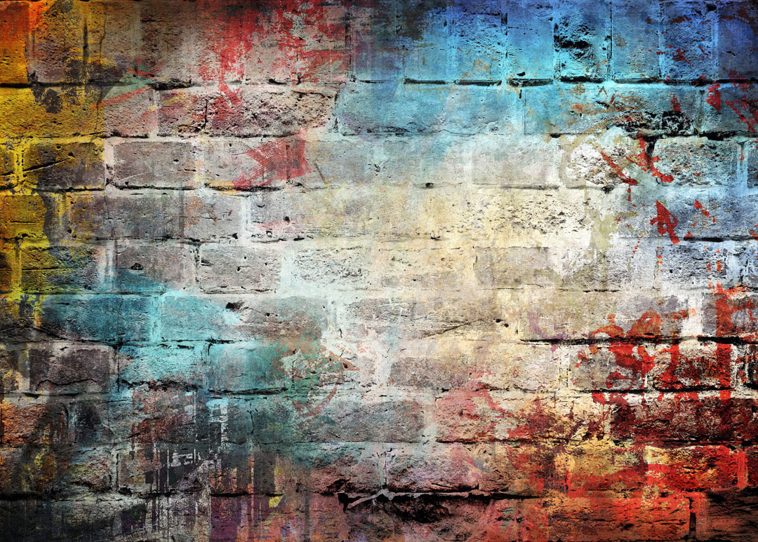 Фотообои Разноцветная кирпичная стена