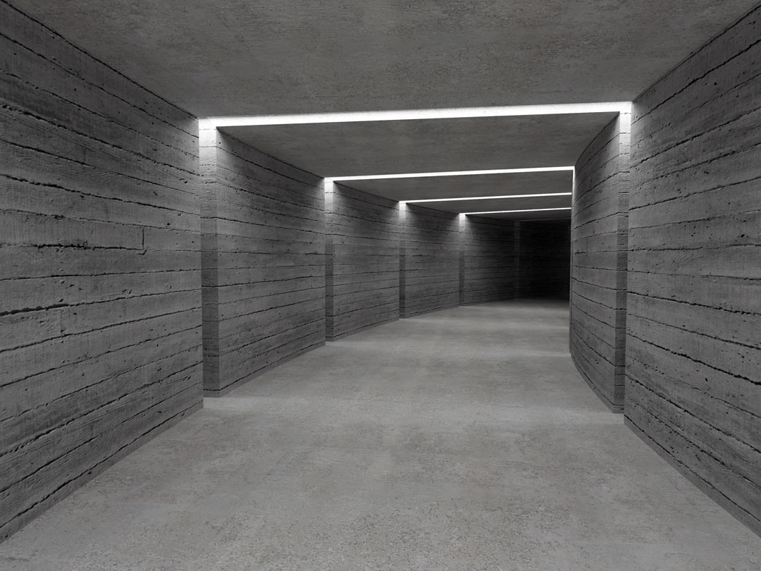 Фотообои Серый деревянный коридор