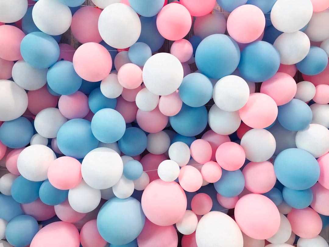 Фотообои нежные воздушные шарики