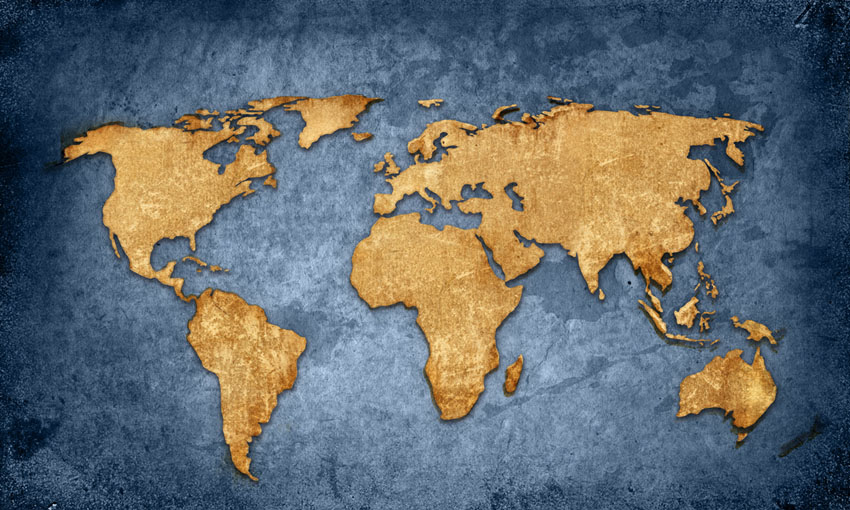 Фотообои Карта мира в стиле лофт