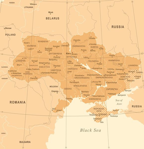 Фотообои Политическая карта Украины
