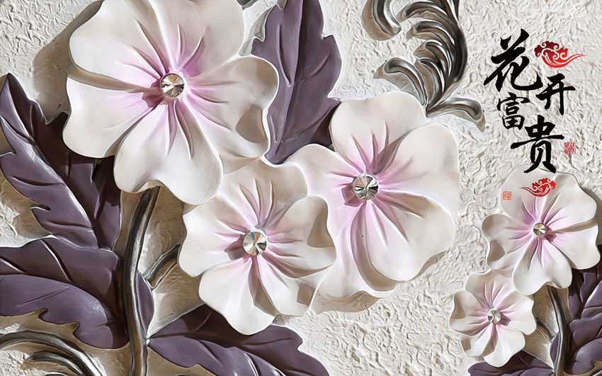 Фотообои Барельефные керамические цветы
