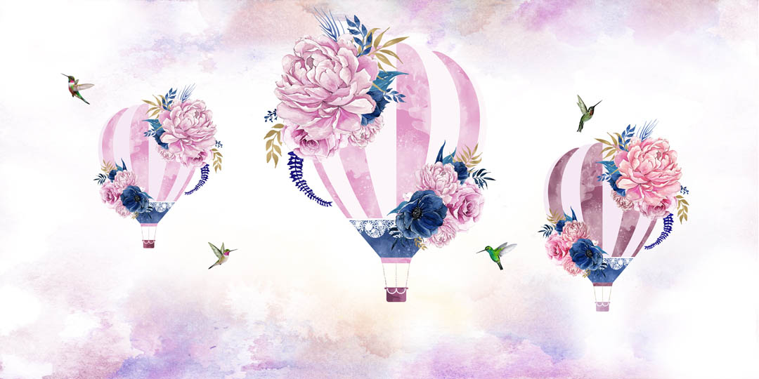 Фотообои Розовые воздушные шары