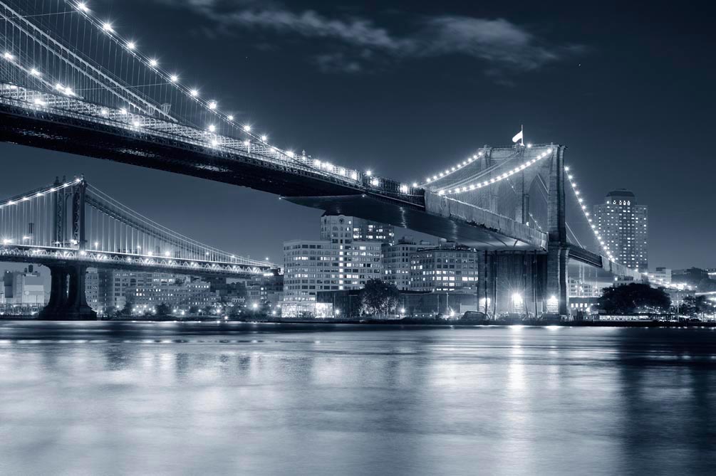 Фотообои Мост Бруклинский в сером 