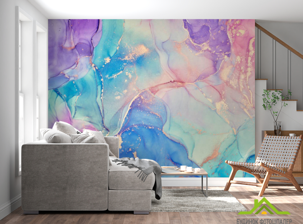 выбрать Фотошпалери яскравий різнокольоровий флюїд Фотошпалери Fluid art на стіну