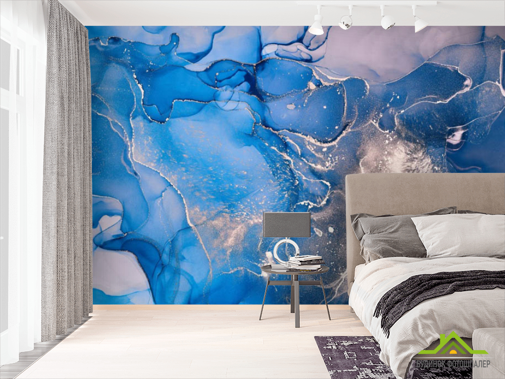 Фотообои Синий fluid art