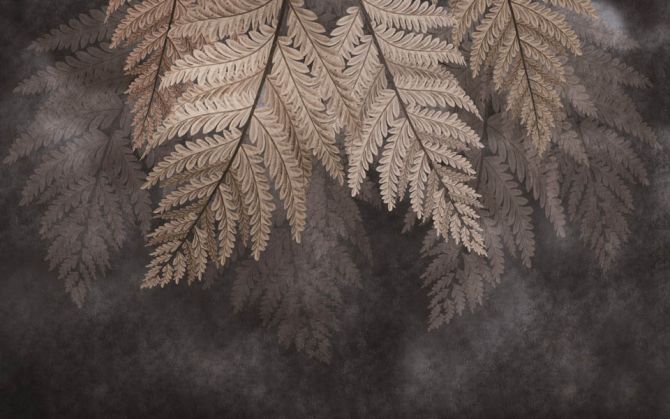 Фотошпалери коричневі листя папороті