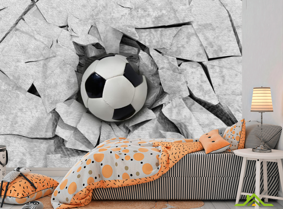 выбрать Фотообои Футбольный мяч 3Д Фотообои для подростка на стену