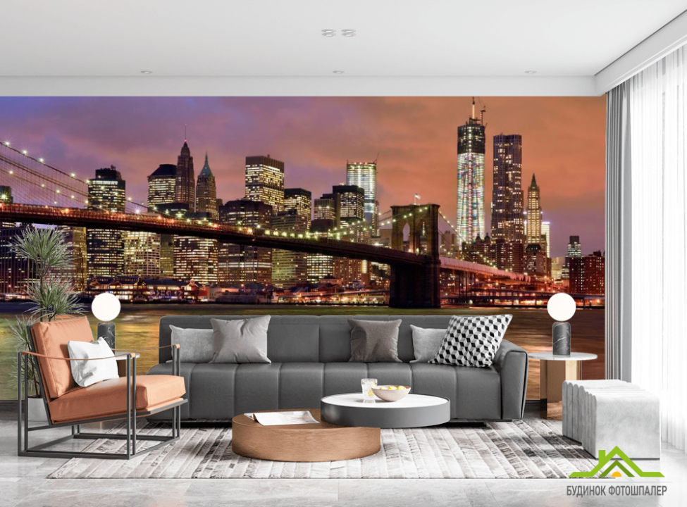 выбрать Фотообои Ночной мост New York Фотообои Город на стену
