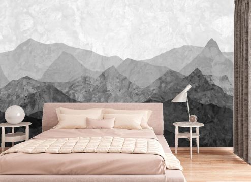выбрать Фотообои Серые горы Фотообои в спальню: горизонталная, горизонтальная ориентация на стену
