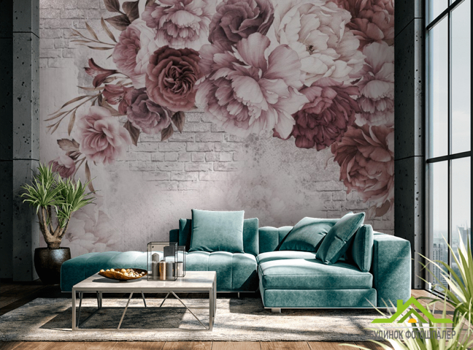 выбрать Фотошпалери Вінтажні бордові піони Каталог фотошпалер на стіну