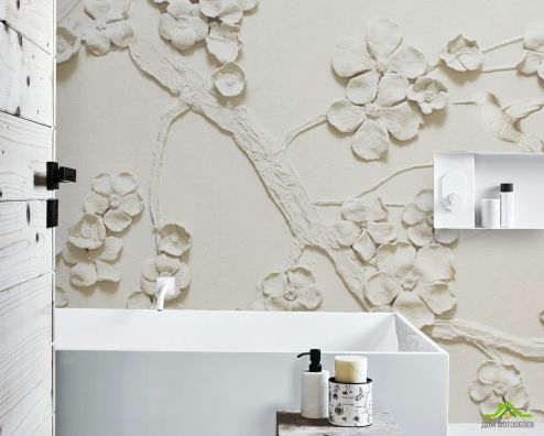 выбрать Фотообои Цветы барельеф Фотообои в ванную на стену