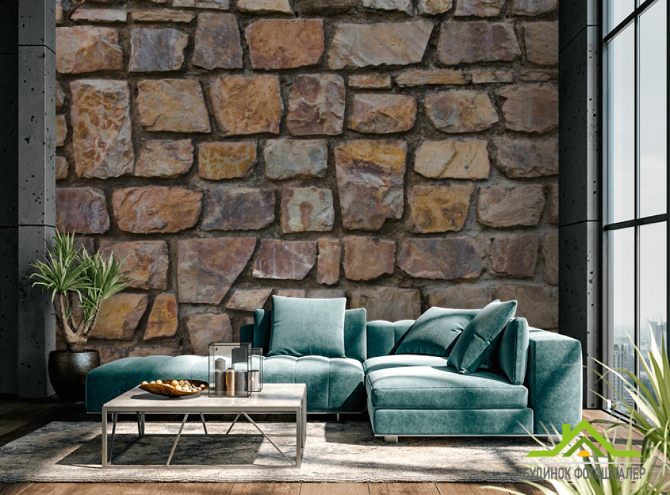 выбрать Фотообои Гранитная кирпичная кладка Каталог фотообоев на стену