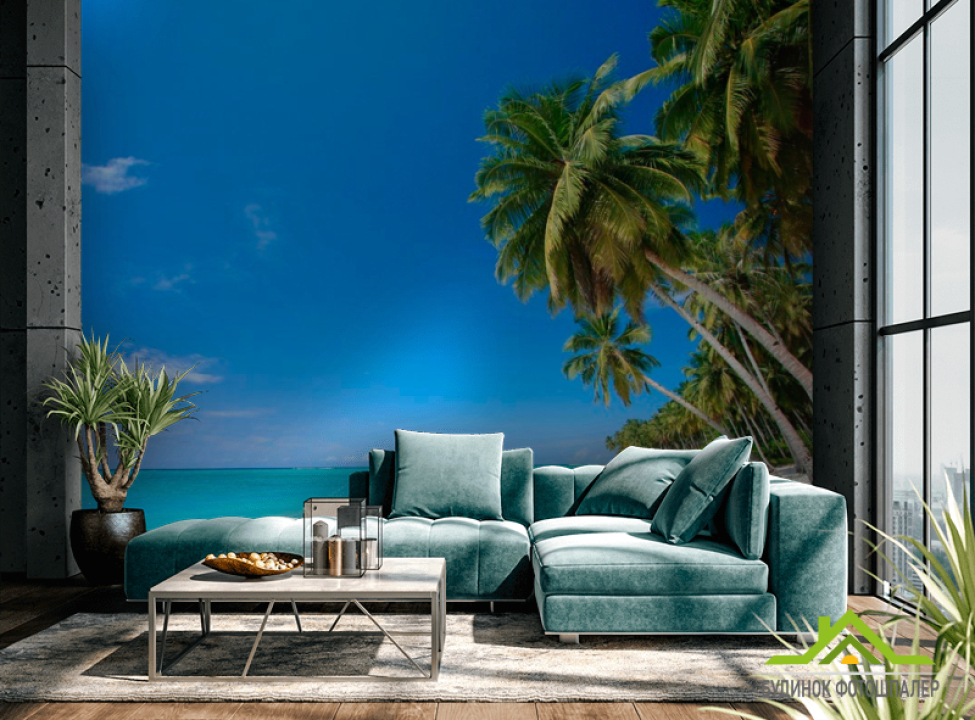 выбрать Фотошпалери Сонце, пальми, пляж Каталог фотошпалер на стіну