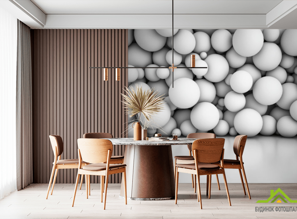 выбрать Фотошпалери Стіна з об'ємних 3д куль Каталог фотошпалер на стіну