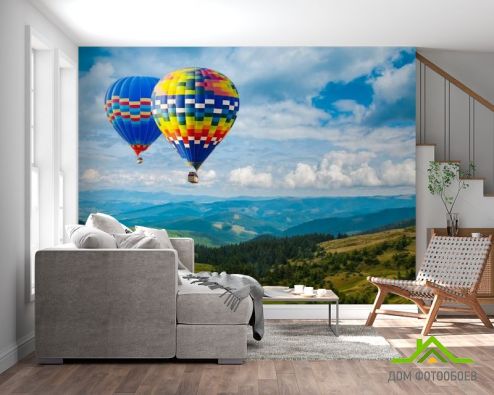 выбрать Фотообои воздушные шары в горах Фотообои Природа на стену