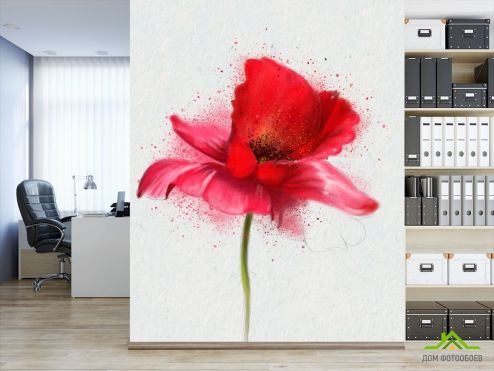 выбрать Фотообои рисунок мак Фотообои Цветы на стену