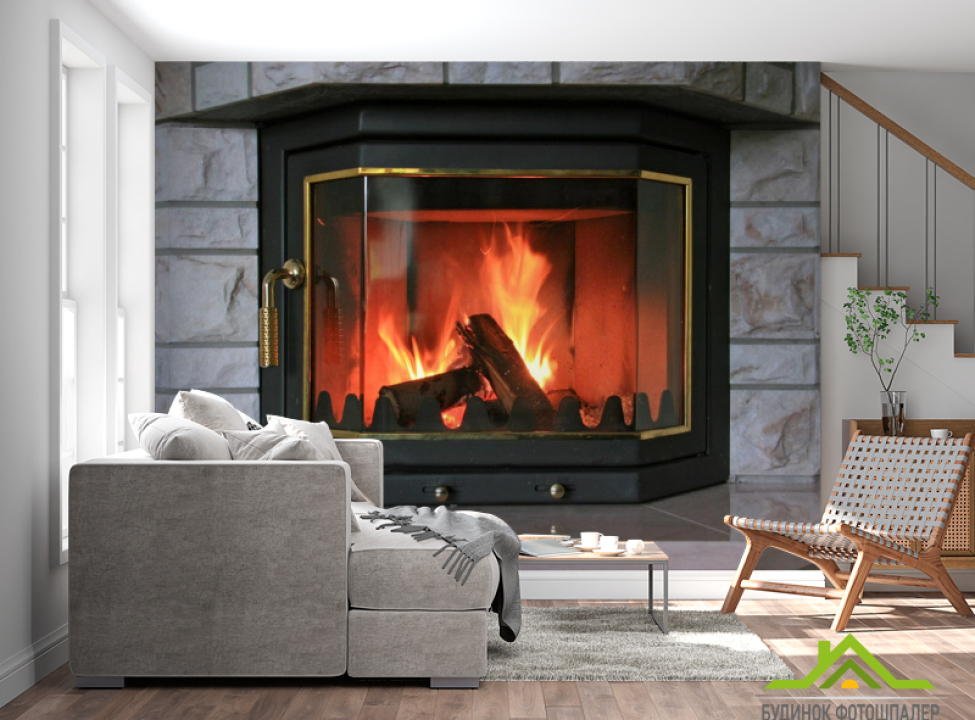 выбрать Фотошпалери камін за склом Каталог фотошпалер на стіну