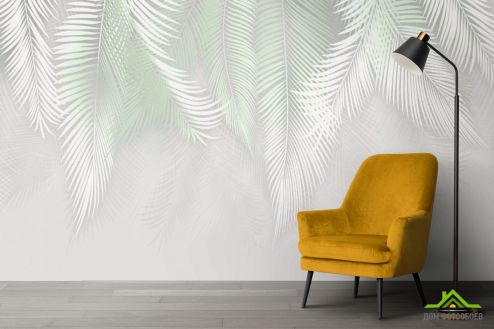 выбрать Фотообои фреска с листьями Фотообои Дизайнерские листья на стену