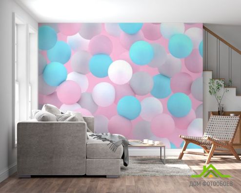 выбрать Фотообои Разноцветные шары Фотообои 3D фотообои: горизонталная, горизонтальная ориентация на стену