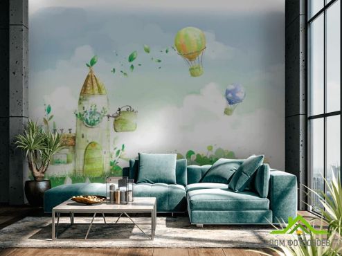 выбрать Фотообои Воздушные шары Фотообои Фотообои Иллюстрации: горизонталная, горизонтальная, зелений, зеленый ориентация на стену