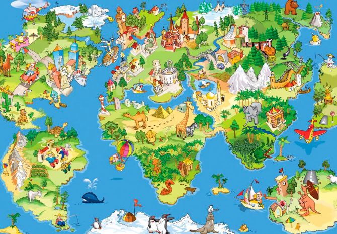 Фотообои Карта сказочного мира