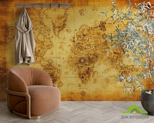 выбрать Фотообои Материки на карте Фотообои Фотообои карта Мира: горизонталная, горизонтальная, рисунок ориентация на стену