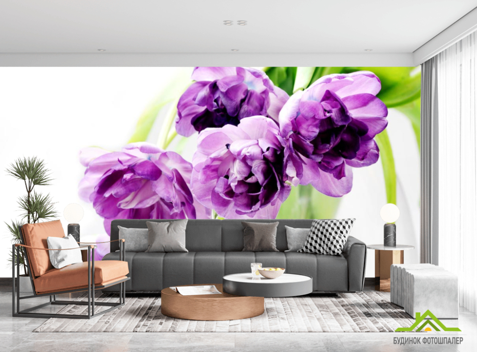 выбрать Фотообои большие сиреневые цветы Каталог фотообоев на стену
