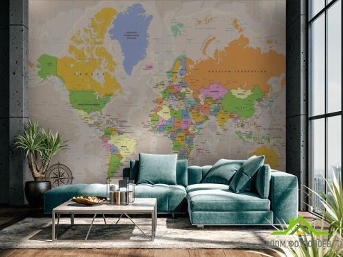 выбрать Фотошпалери Карта Фотошпалери карта Світу на стіну
