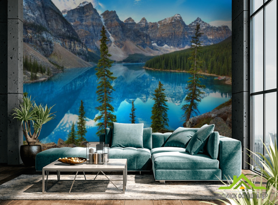выбрать Фотообои кристальное озеро в горах Каталог фотообоев на стену
