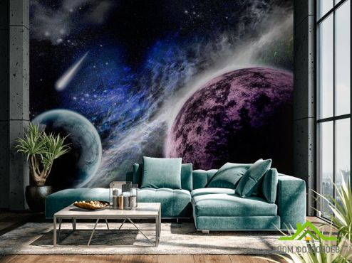 выбрать Фотошпалери Планети і метеорит Фотошпалери Фотошпалери Космос: малюнок  на стіну