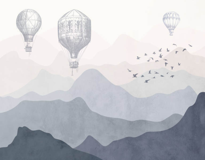 Фотошпалери Повітряні кулі в скандинавському стилі