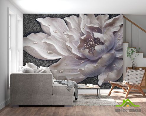 выбрать Фотошпалери Керамічний квітка барельєф Фотошпалери 3Д на стіну