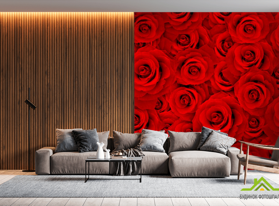 выбрать Фотообои Букет роз алых Фотообои Розы на стену