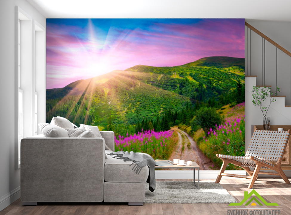 выбрать Фотошпалери Спуск, гора, зелень Каталог фотошпалер на стіну