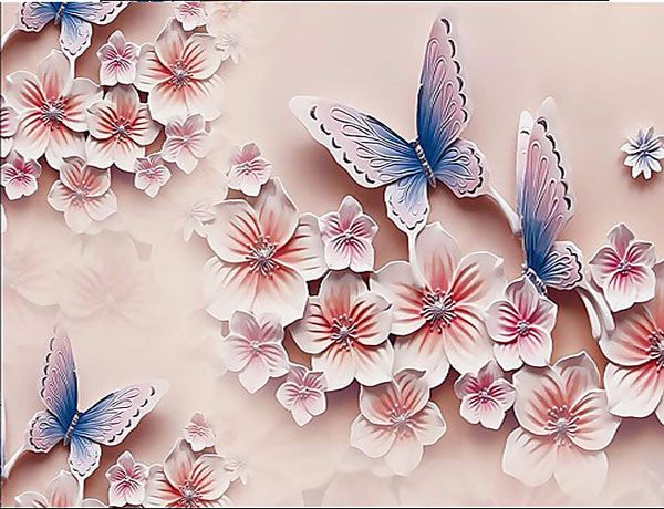 Фотошпалери Квіти і метелики