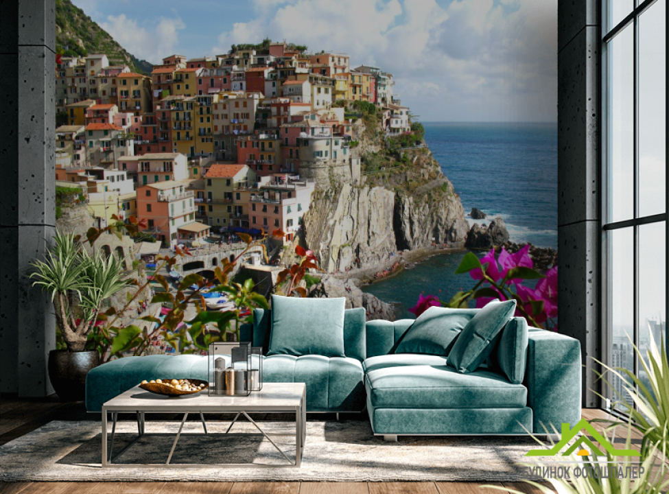 выбрать Фотообои Город на скале у моря Каталог фотообоев на стену