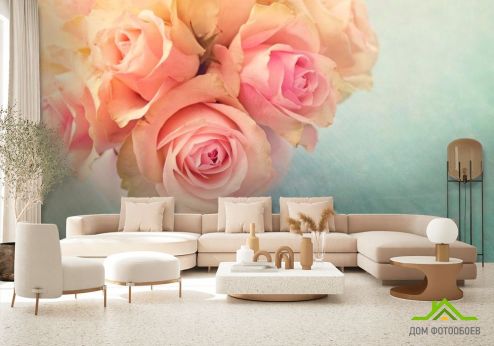 выбрать Фотообои Кремовых роз букет Фотообои Фотообои Розы: горизонталная, горизонтальная ориентация на стену