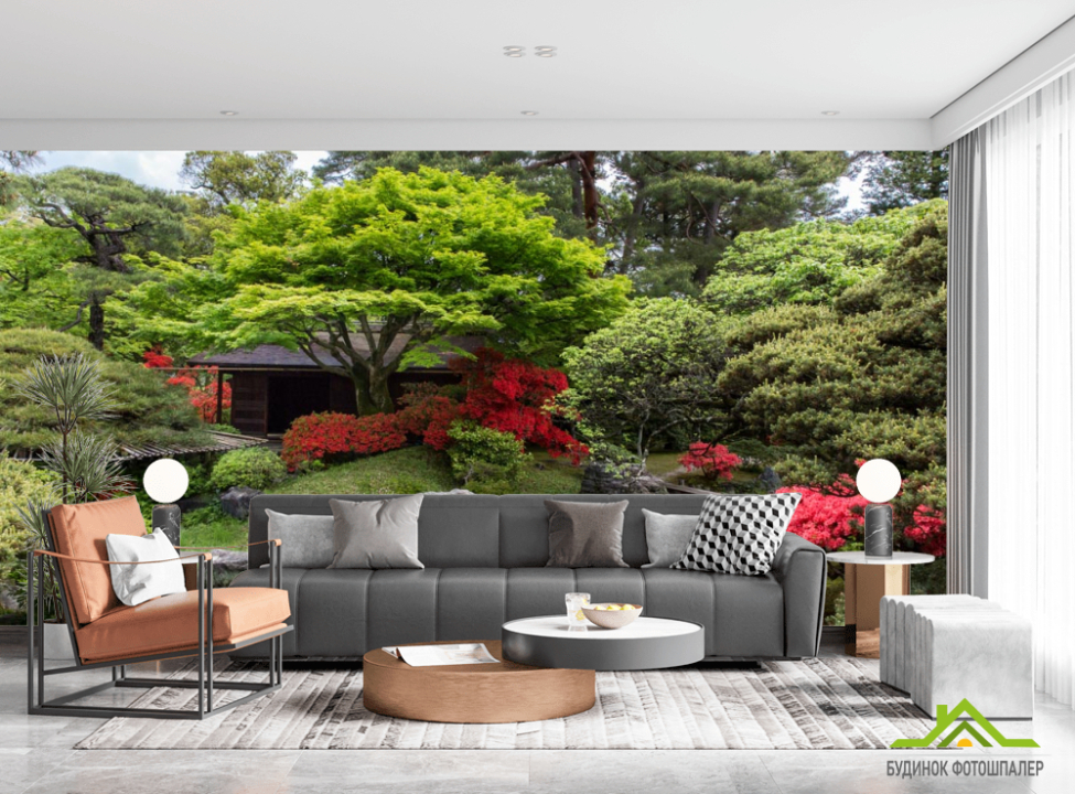 выбрать Фотообои ручеек возле дома Каталог фотообоев на стену