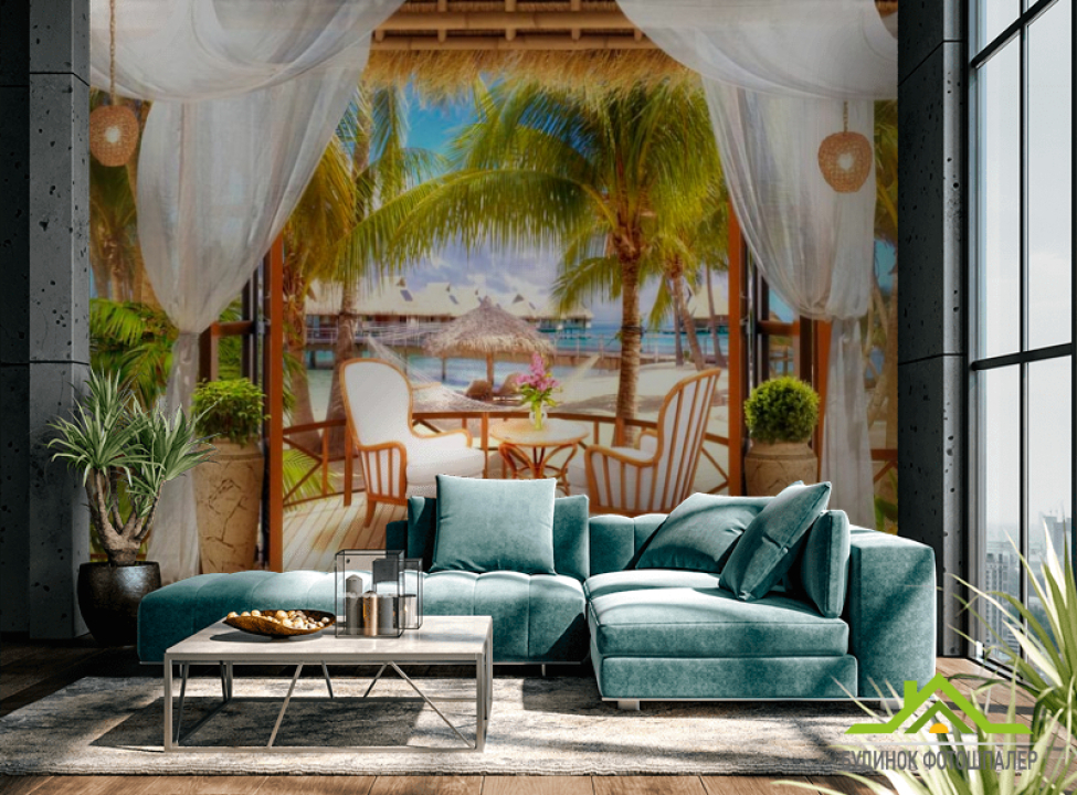 выбрать Фотообои Терраса Фотообои Вид из окна на стену