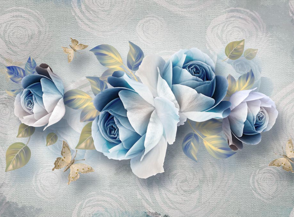 выбрать Фотообои Синие цветы 3д Каталог фотообоев на стену