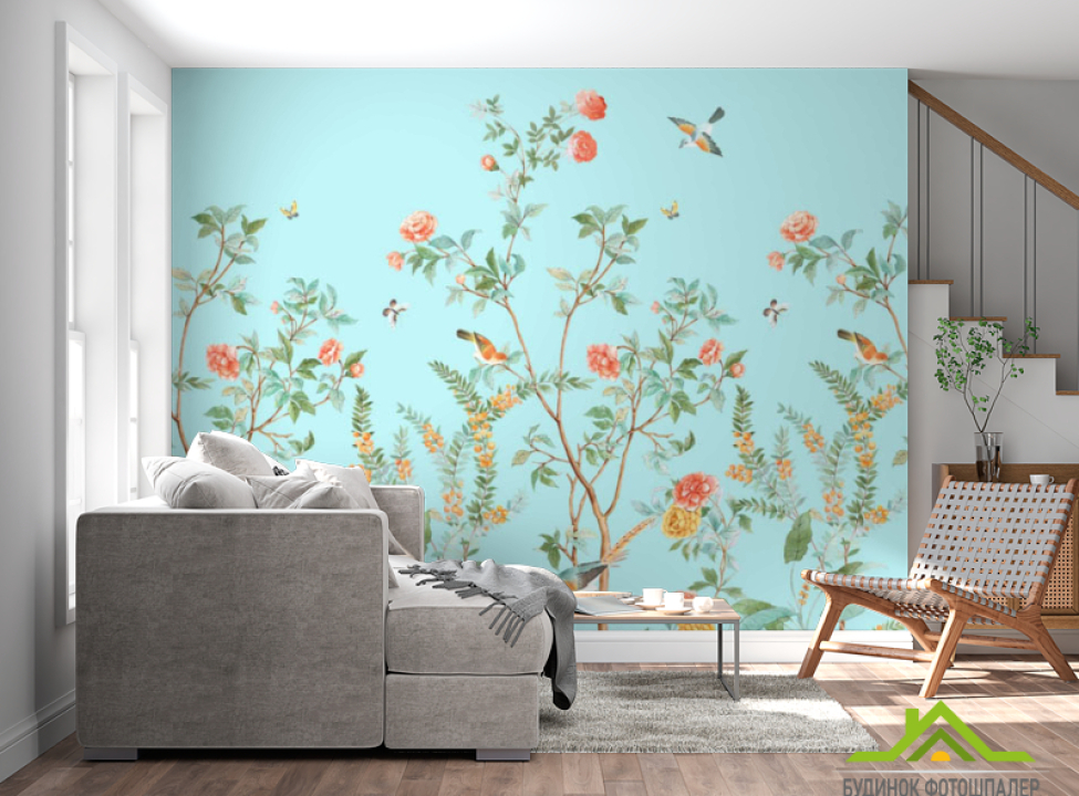 выбрать Фотошпалери пташки на гілках Каталог фотошпалер на стіну