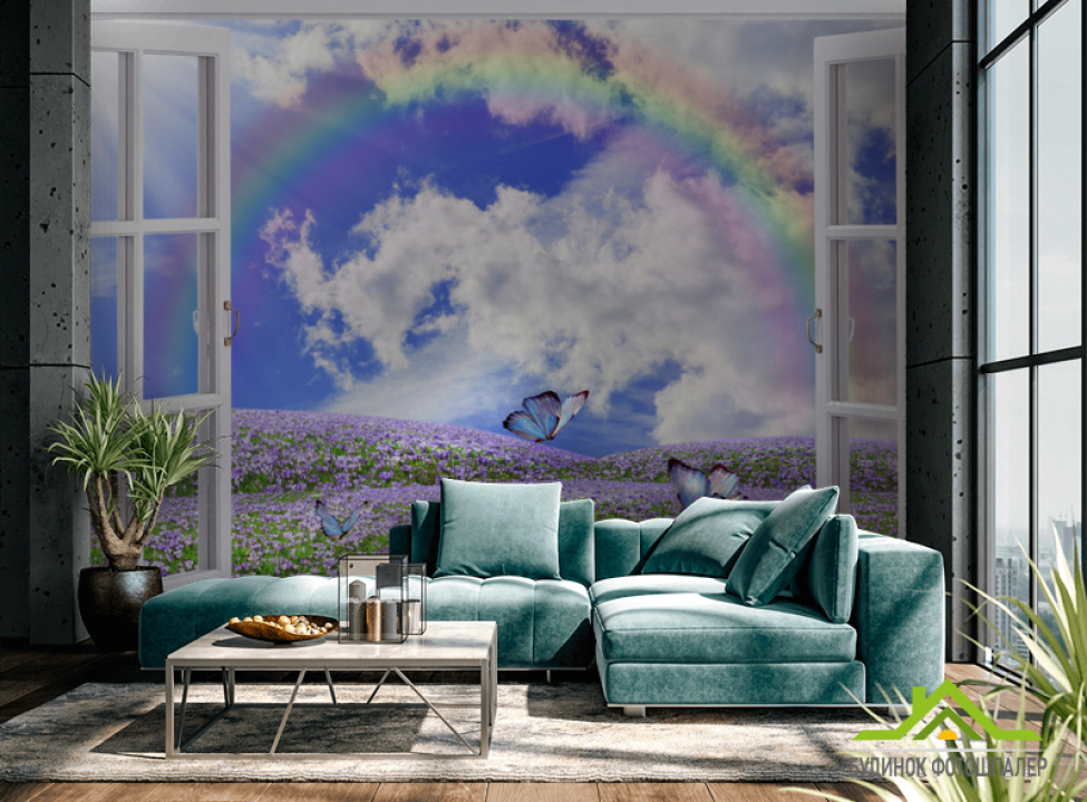 выбрать Фотообои Вид из окна на поляну Каталог фотообоев на стену