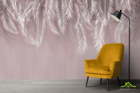 выбрать Фотообои розовые листья на стену Фотообои Дизайнерские листья на стену