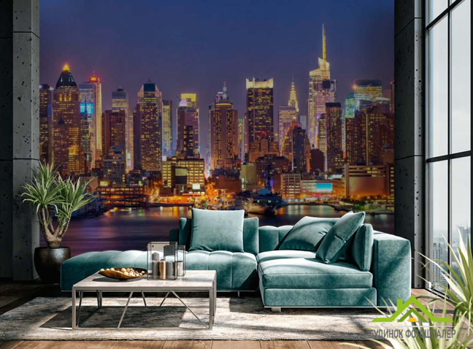 выбрать Фотообои Яркий ночной причал Фотообои Современный город на стену