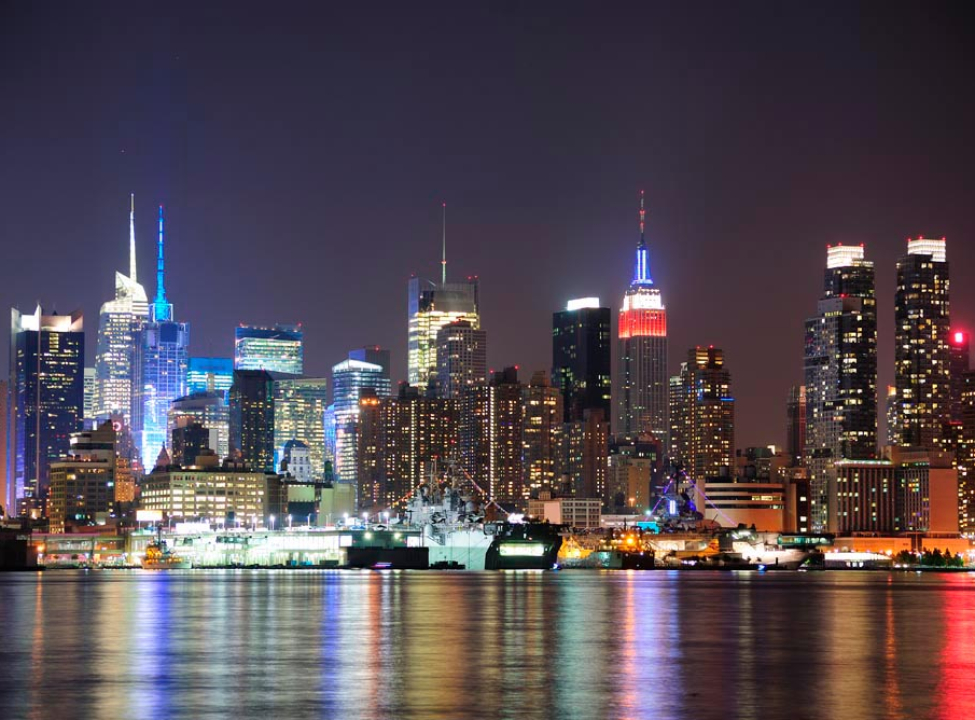 выбрать Фотообои New York, ночь, вода Фотообои Современный город на стену