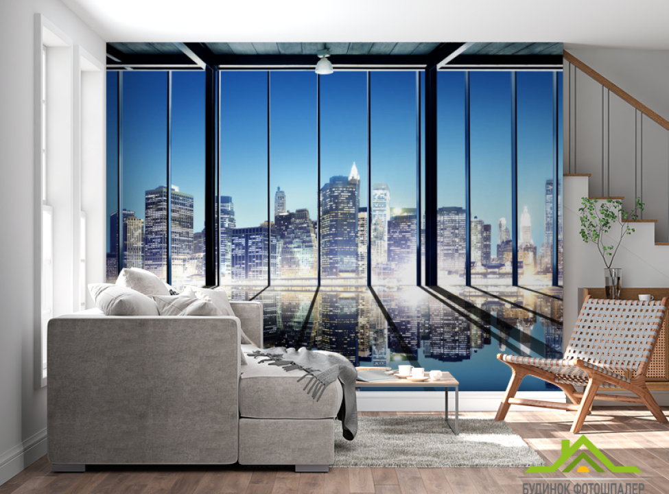 выбрать Фотошпалери Вид з вікна на місто Каталог фотошпалер на стіну