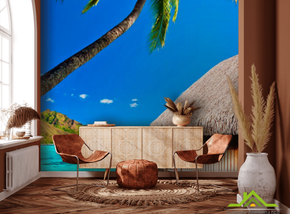 выбрать Фотошпалери Хатина в море Каталог фотошпалер на стіну