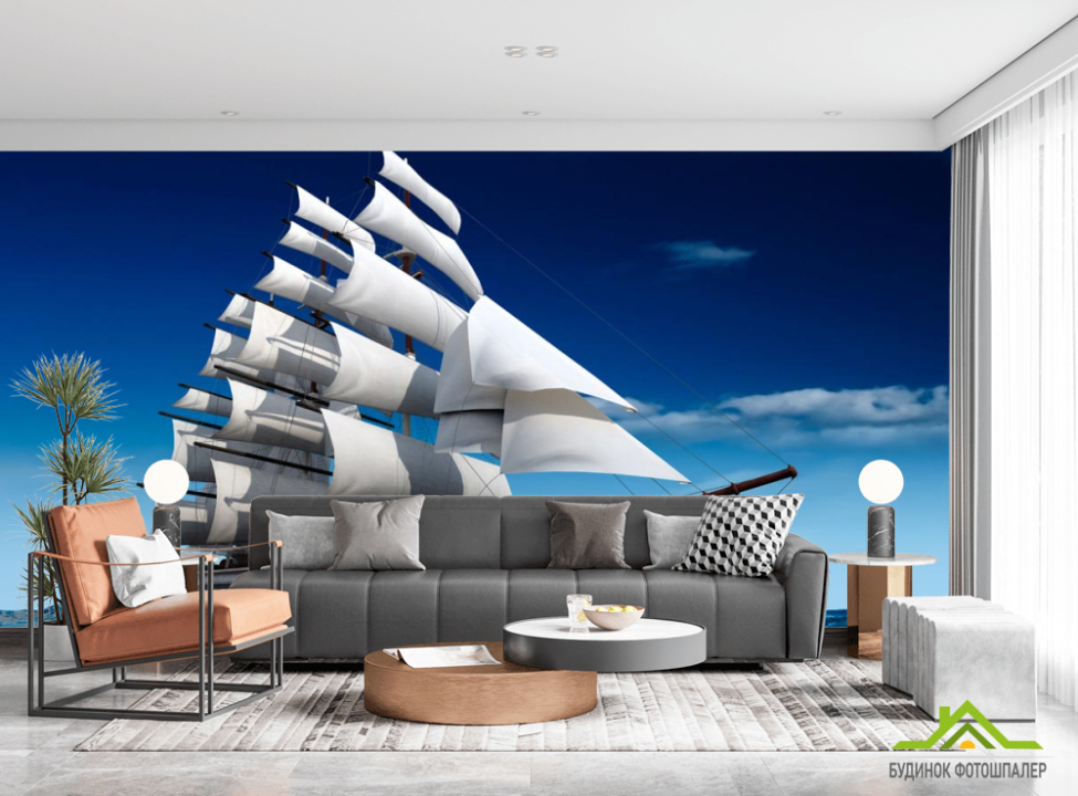 выбрать Фотообои Корабль в море Фотообои Море на стену